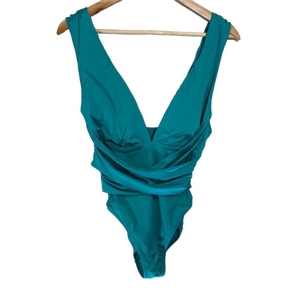 Trina Turk Plunge Wrap Front One Piece Swimsuit NWOT - Picture 4 of 5